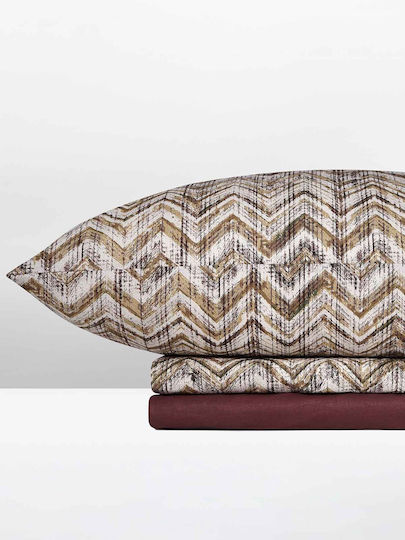 Peiraiki Patraiki Set Super dublu 4buc 160x200+35cm cu Elastic Omega Agadir Beige