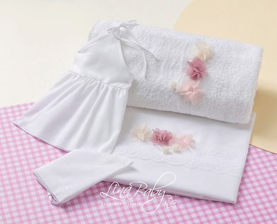 Lina Baby Set Christening Oilcloths White 5 Pieces