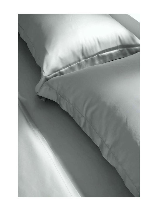 Charisma Bettwäsche-Set Überdoppel mit Gummiband 160x200+40cm. Silver 4Stück