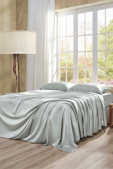 Charisma Sheet Sets Queen with Elastic 160x200+40cm. Silver 4pcs