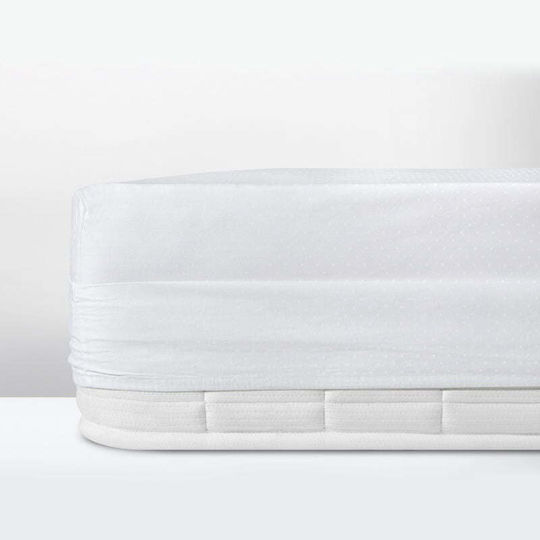 Cannon Imperial Πουά Σεντόνι King Size με Λάστιχο 180x200+40εκ. White