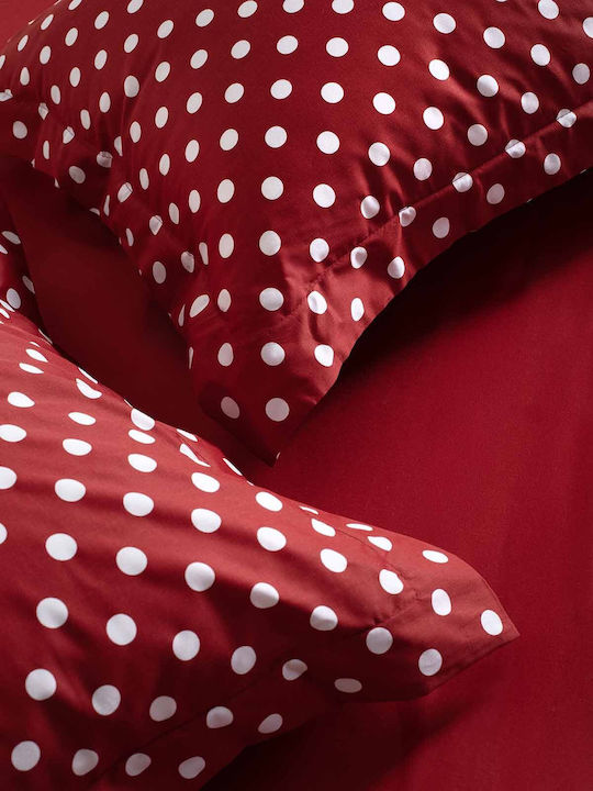 Royal Sateen Signature Dots Σετ Σεντόνια Υπέρδιπλα 240x260εκ. Red (4τμχ)