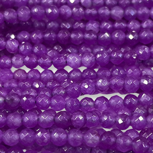 Jade Beads Purple Polygonal 5mm – 37cm Length 90 Pieces