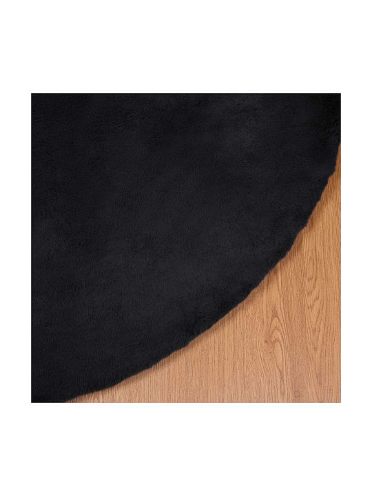 vidaXL Χαλί Στρογγυλό Μαύρο Φ120cm