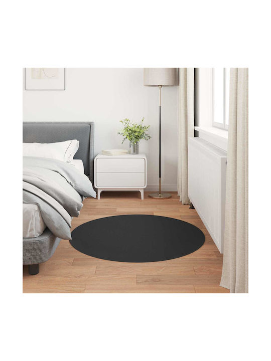 vidaXL Χαλί Στρογγυλό Μαύρο Φ120cm