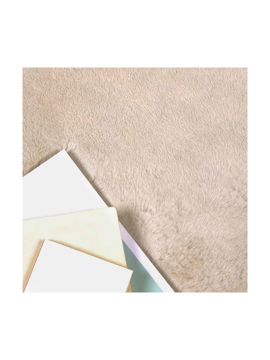 vidaXL Teppich Rund Synthetisch,Polyester/Cotton/Leather Taupe