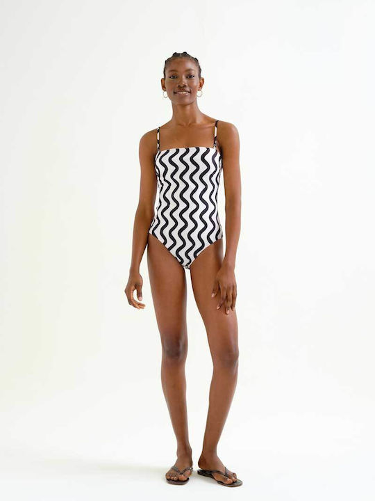 One Piece Swimsuit with Removable Padding Black