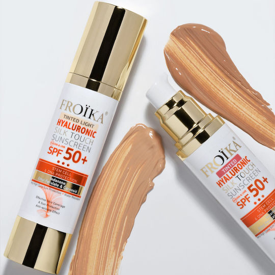 Froika Hyaluronic Silk Touch Tinted SPF 50+ Αδιάβροχη Αντηλιακή Κρέμα Προσώπου με Χρώμα 50ml