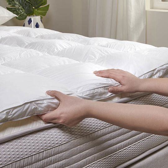 Hauz Mattress Topper Royal King Size Polyester with Elastic Straps 180x200cm
