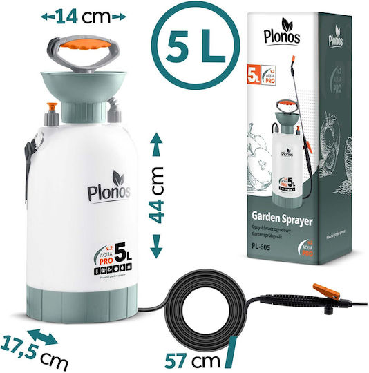 Plonos Pressure Sprayer with 5lt Capacity 2.76bar in Gray Colour