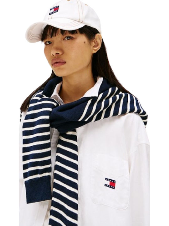 Дънкова шапка Tommy Jeans Heritage в бяло и деним Дънкова шапка Tommy Jeans Heritage в бяло и деним