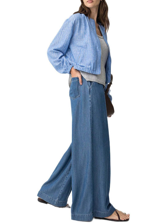 Tiffosi High Rise Women's Jean Pants in Wide Leg Style