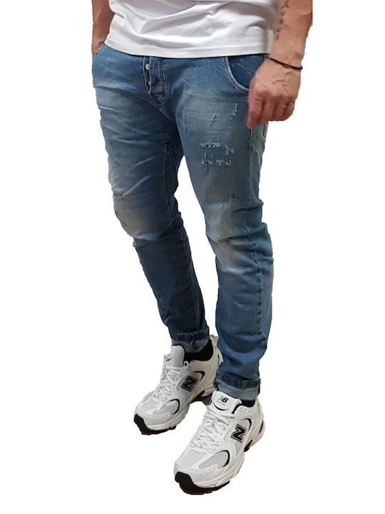 Cover Jeans Cover Мъжко Джинсово Панталон Еластичен Свободна Кройка Син