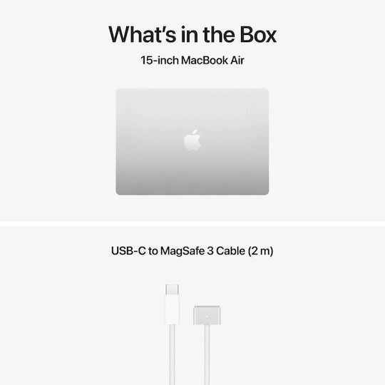 Apple MacBook Air 15,3" IPS Retina Display (M5-10-Kern/32GB/512GB SSD/10-Kern-GPU) Silber (Internationales Englisch Tastatursprache)
