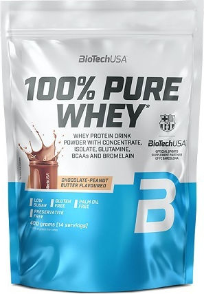 Biotech USA 100% Pure Whey Πρωτεΐνη Ορού Γάλακτος Χωρίς Γλουτένη με Γεύση Bourbon Vanilla 400gr