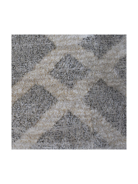 Zottelig Geometrisches Wohnzimmer Teppich Rechteckig Ecru Grau 240x300cm