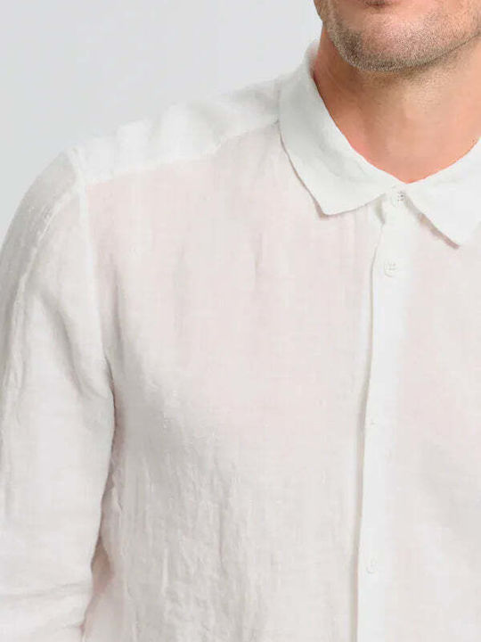 Long Sleeve Linen Shirt Optical White