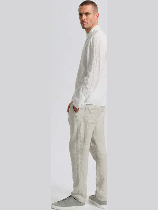Long Sleeve Linen Shirt Optical White