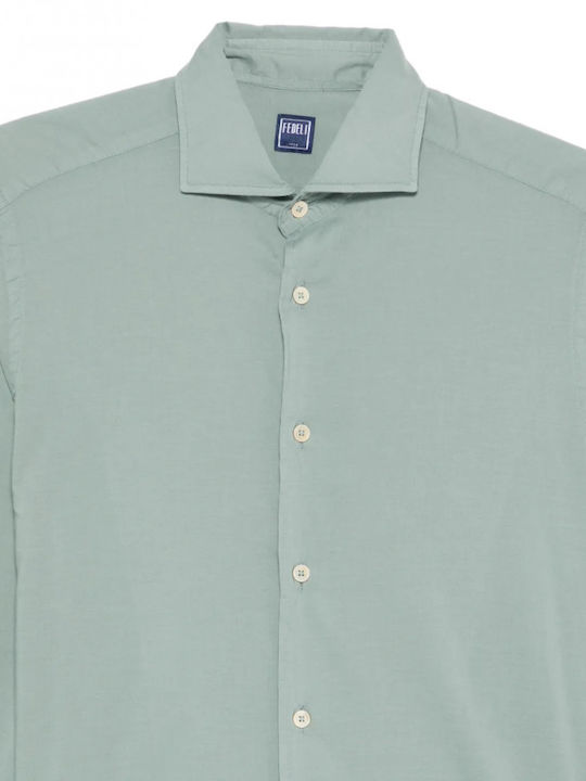 Cămașă Denim Mânecă Lungă Verde
