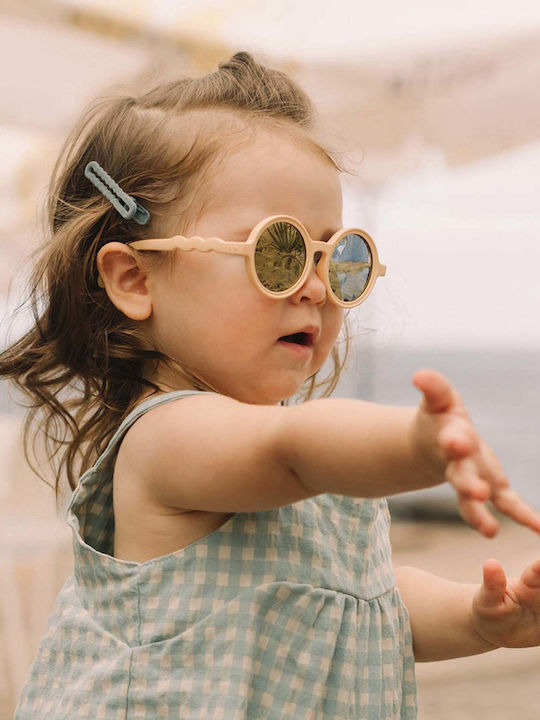 Olivio & Co Classic Στρογγυλά Παιδικά Γυαλιά Ηλίου με Polarized Φακό Μπεζ