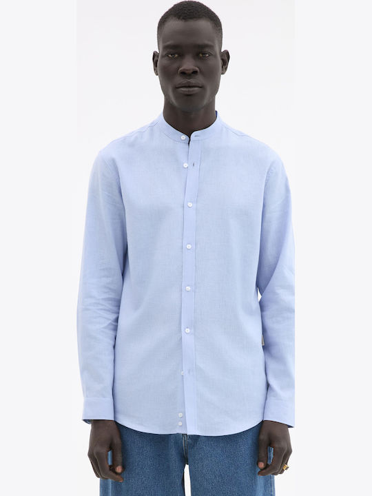 Long Sleeve Linen Shirt Light Blue