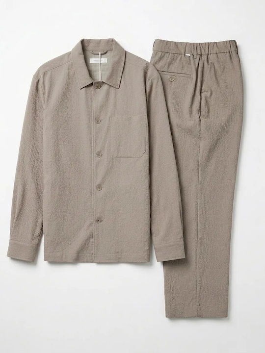 Дълъг Ръкав Overshirt Бежов