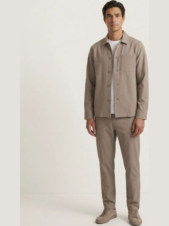 Дълъг Ръкав Overshirt Бежов