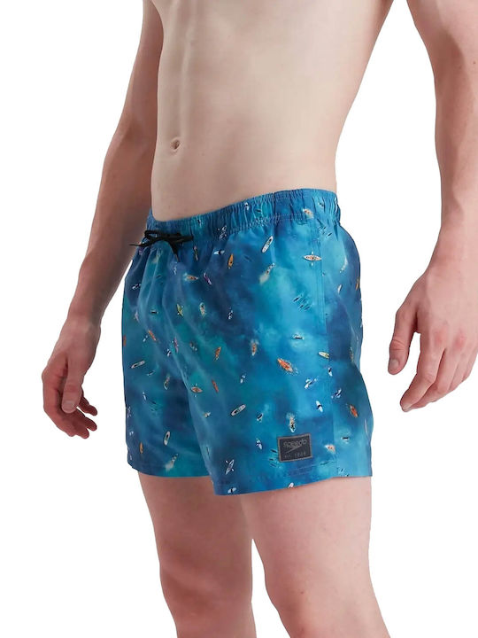 Men's Swimwear Shorts Blue with Patterns
