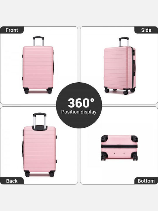 Miss Lulu Travel Suitcase Hard Pink with 4 Wheels