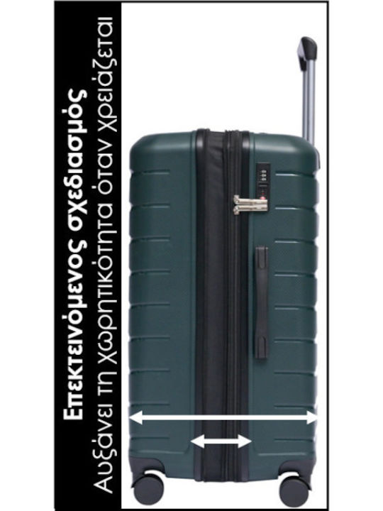 Lavor Hard Olive Green Suitcases Max Height 75cm With 4 Wheels