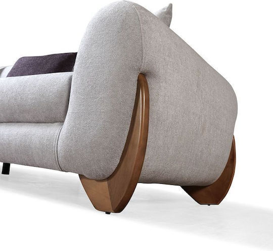 SteweHome Wohnzimmermöbel-Set Bukle 3+3+1 Gebogene Linien Anthrazit Weiß 232x92x85 cm