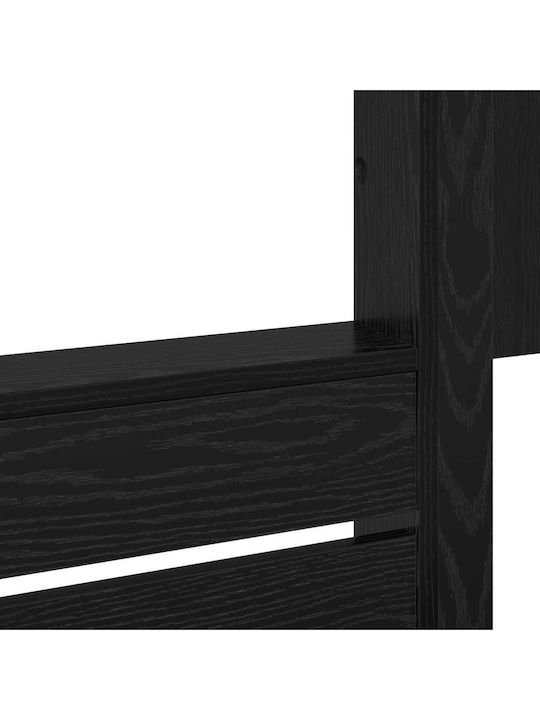 Kinderbett Koje Einzeln mit Stauraum Schwarz für Matratze 80x200cm