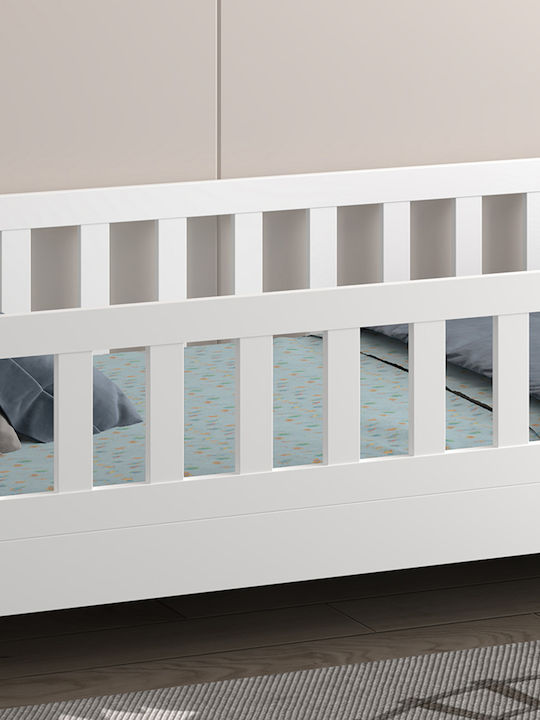 Kids Bed Montessori Classic Single White for Mattress 90x190cm