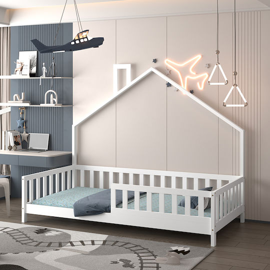 Kids Bed Montessori Classic Single White for Mattress 90x190cm