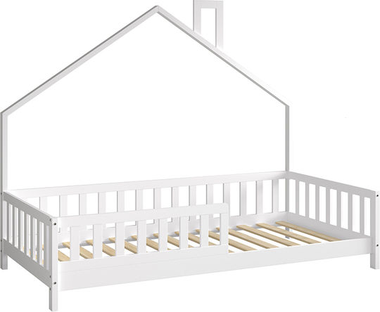 Kids Bed Montessori Classic Single White for Mattress 90x190cm