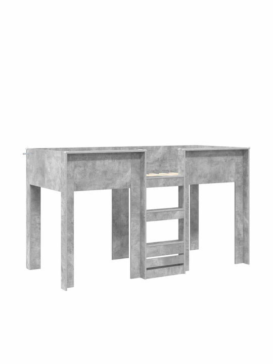 Pat Suprapus Single Gri pentru Saltea 75x190cm