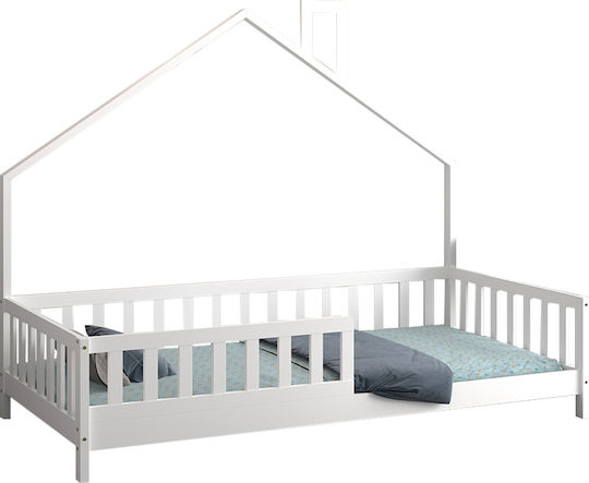 Kids Bed Montessori Classic Single White for Mattress 90x190cm