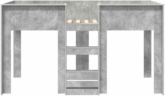 Kinderbett Koje Einzeln Grau für Matratze 75x190cm
