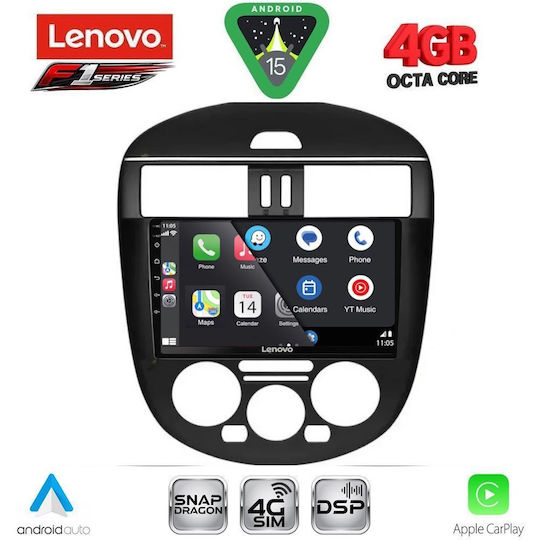 Lenovo Car Audio System for Nissan Tiida 2013-2023 with A/C (Bluetooth/USB/WiFi/GPS/Apple CarPlay/Android Auto) with 9" Touch Screen