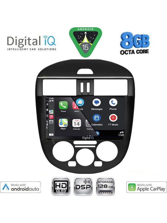 Digital IQ Car Audio System for Nissan Tiida 2013-2023 with A/C (Bluetooth/USB/AUX/WiFi/GPS/Apple CarPlay/Android Auto) with 9" Touch Screen