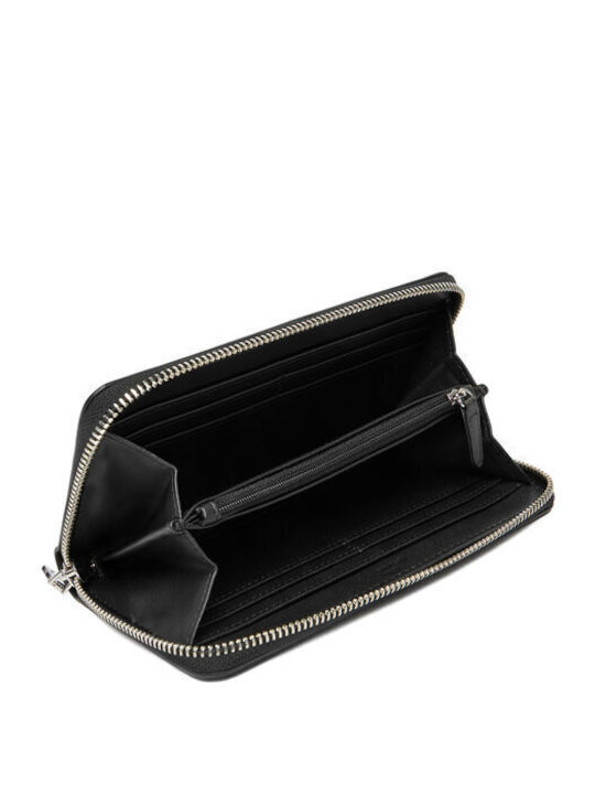 Große Leder Damenbrieftasche Schwarz