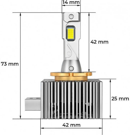 Led Car Lamps D3S Canbus 80W 6000K 12500lm 2 Pieces