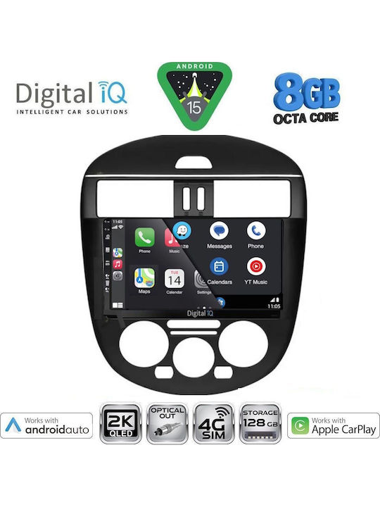 Digital IQ Car Audio System for Nissan Tiida 2013-2023 with A/C (Bluetooth/USB/AUX/WiFi/GPS/Apple CarPlay/Android Auto) with 9" Touch Screen