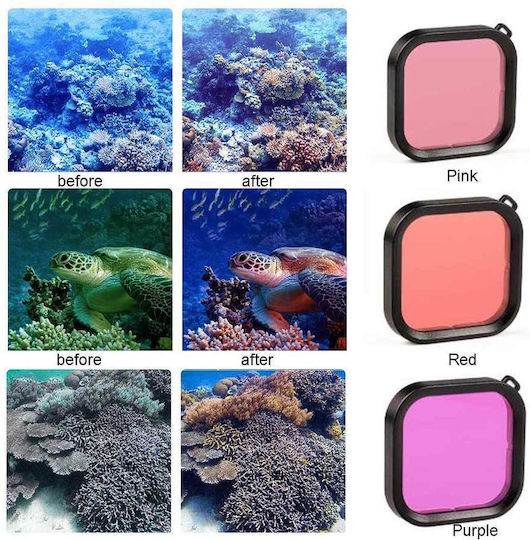 Underwater Shooting Filter Gopro Hero 8 Black Waterproof Case Pink