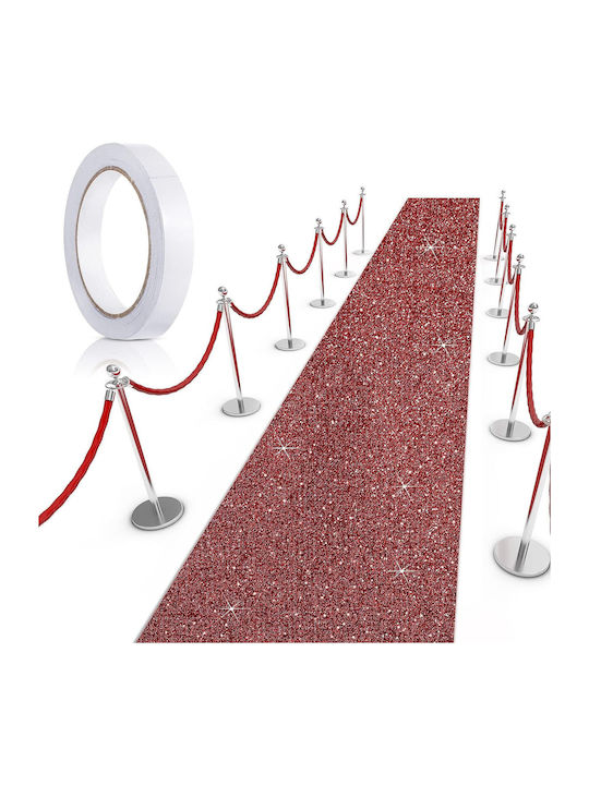 Red Expo Carpet Events 75 X 900 Cm Glitter Adhesive Tape Engagement Indoor Outdoor Church Decoration
