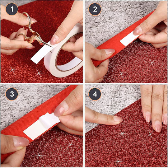 Red Expo Carpet Events 75 X 900 Cm Glitter Adhesive Tape Engagement Indoor Outdoor Church Decoration