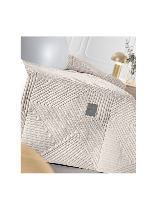 Guy Laroche Ziana Set Cuvertură Pat Semi-dublu Din Poliester Natural 180x240cm 2 Bucăți