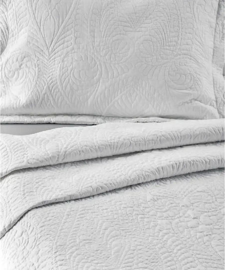 Kentia Maldive Σετ Κουβερλί Υπέρδιπλο Βαμβακερό White 230x250cm 3τμχ