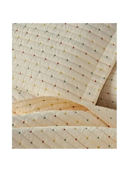 Kentia Cristofer Σετ Κουβερλί Μονό Microfiber Cream-green-orange-yellow 160x240cm 2τμχ