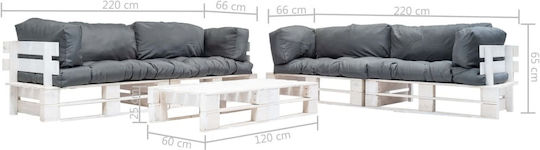 Garten- und Outdoor-Möbelsets Typsatz Wohnzimmer 6 Stück Grau mit Kissen